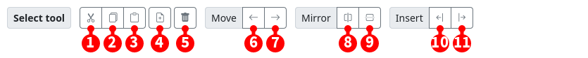 Tile editor, context toolbar, select tool.